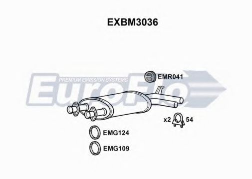 EuroFlo EXBM3036 Средний глушитель выхлопных газов 