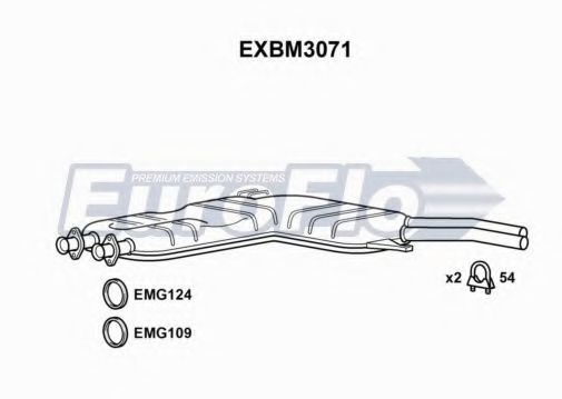 EuroFlo EXBM3071 Средний глушитель выхлопных газов 