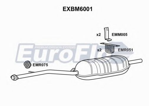EuroFlo EXBM6001 Глушитель выхлопных газов конечный 