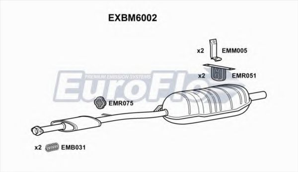 EuroFlo EXBM6002 Глушитель выхлопных газов конечный для BMW (Бмв) EuroFlo EXBM6002 Глушитель выхлопных газов конечный для BMW (Бмв)
