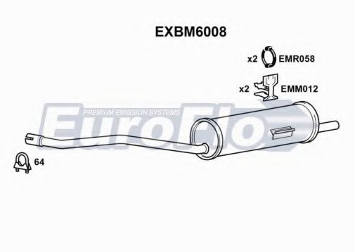 EuroFlo EXBM6008 Глушитель выхлопных газов конечный 