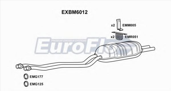 EuroFlo EXBM6012 Глушитель выхлопных газов конечный 
