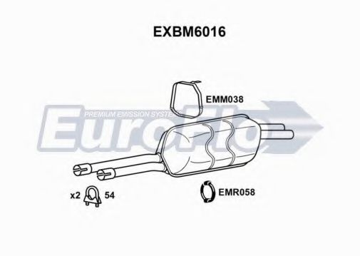 EuroFlo EXBM6016 Глушитель выхлопных газов конечный 