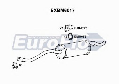 EuroFlo EXBM6017 Глушитель выхлопных газов конечный 