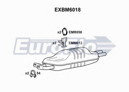 EuroFlo EXBM6018 Глушитель выхлопных газов конечный 