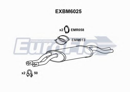 EuroFlo EXBM6025 Глушитель выхлопных газов конечный 