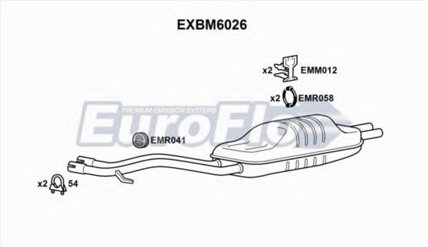 EuroFlo EXBM6026 Глушитель выхлопных газов конечный 