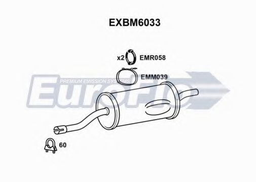 EuroFlo EXBM6033 Глушитель выхлопных газов конечный 
