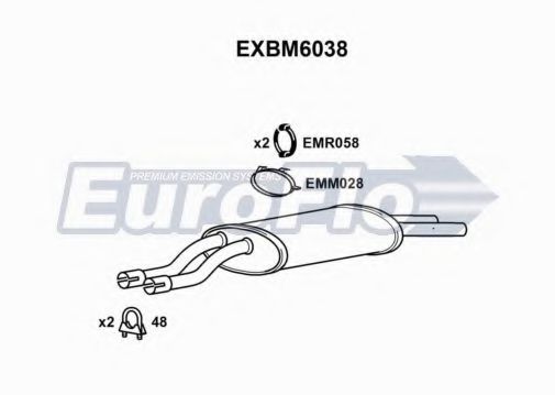 EuroFlo EXBM6038 Глушитель выхлопных газов конечный 