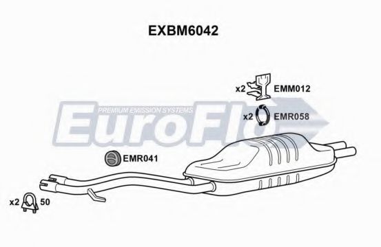 EuroFlo EXBM6042 Глушитель выхлопных газов конечный 