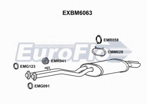 EuroFlo EXBM6063 Глушитель выхлопных газов конечный 