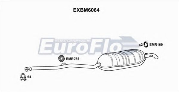 EuroFlo EXBM6064 Глушитель выхлопных газов конечный 