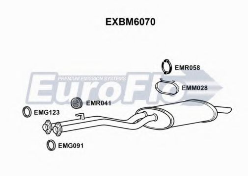 EuroFlo EXBM6070 Глушитель выхлопных газов конечный 