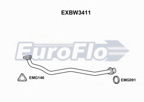 EuroFlo EXBW3411 Средний глушитель выхлопных газов 