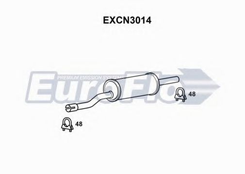 EuroFlo EXCN3014 Средний глушитель выхлопных газов 