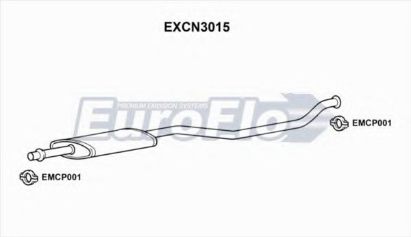 EuroFlo EXCN3015 Средний глушитель выхлопных газов 
