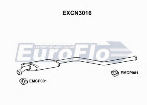 EuroFlo EXCN3016 Средний глушитель выхлопных газов 