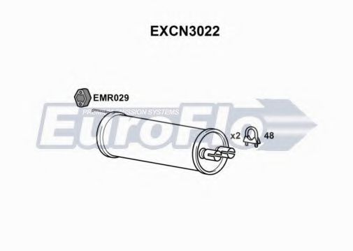 EuroFlo EXCN3022 Средний глушитель выхлопных газов 