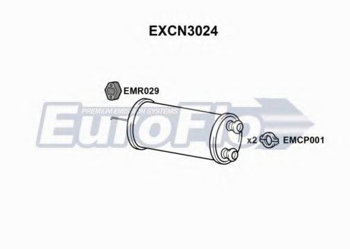 EuroFlo EXCN3024 Средний глушитель выхлопных газов 