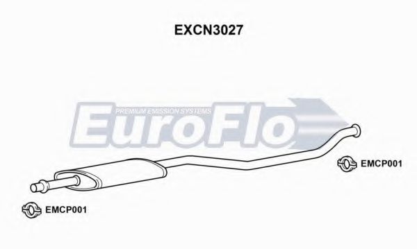 EuroFlo EXCN3027 Средний глушитель выхлопных газов 