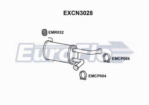 EuroFlo EXCN3028 Средний глушитель выхлопных газов 