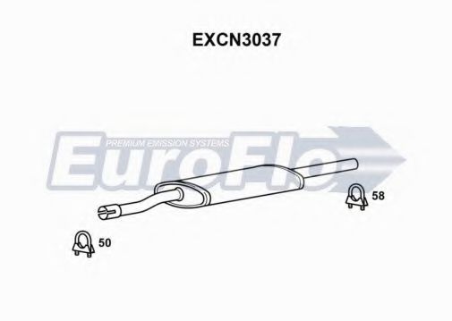 EuroFlo EXCN3037 Средний глушитель выхлопных газов 