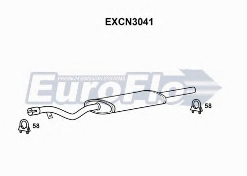 EuroFlo EXCN3041 Средний глушитель выхлопных газов 