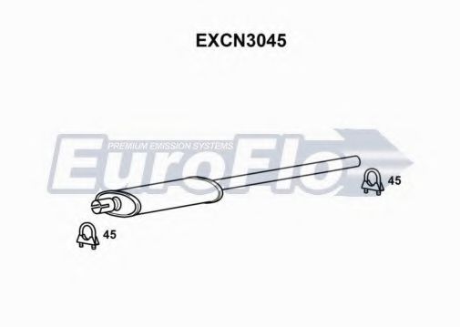 EuroFlo EXCN3045 Средний глушитель выхлопных газов 