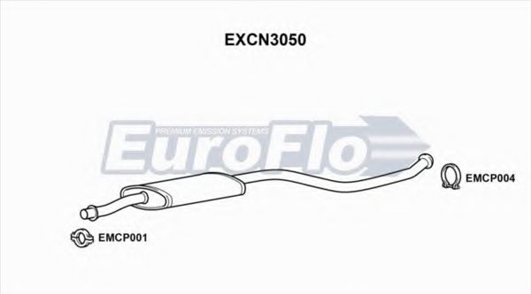 EuroFlo EXCN3050 Средний глушитель выхлопных газов 