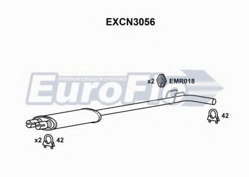 EuroFlo EXCN3056 Средний глушитель выхлопных газов 