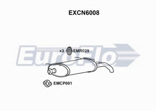 EuroFlo EXCN6008 Глушитель выхлопных газов конечный 