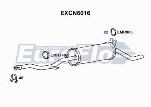 EuroFlo EXCN6016 Глушитель выхлопных газов конечный 