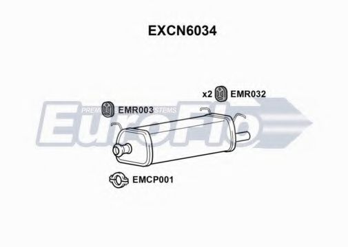 EuroFlo EXCN6034 Глушитель выхлопных газов конечный 