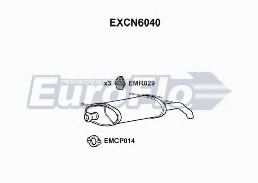 EuroFlo EXCN6040 Глушитель выхлопных газов конечный 