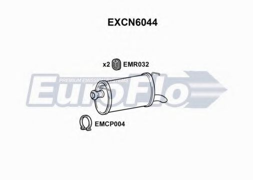 EuroFlo EXCN6044 Глушитель выхлопных газов конечный 