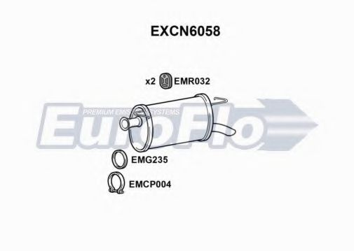EuroFlo EXCN6058 Глушитель выхлопных газов конечный 