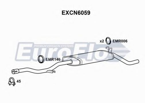 EuroFlo EXCN6059 Глушитель выхлопных газов конечный 
