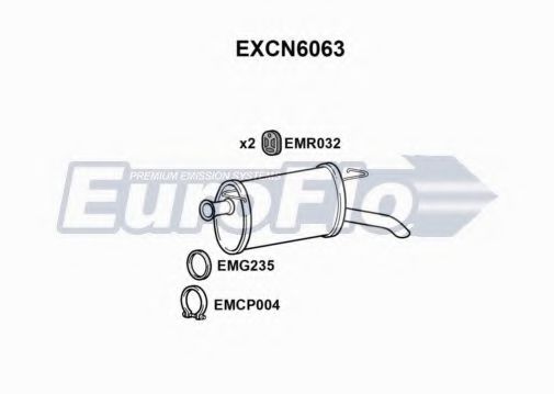 EuroFlo EXCN6063 Глушитель выхлопных газов конечный 