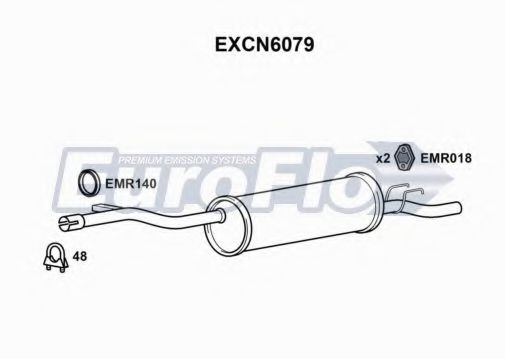 EuroFlo EXCN6079 Глушитель выхлопных газов конечный 