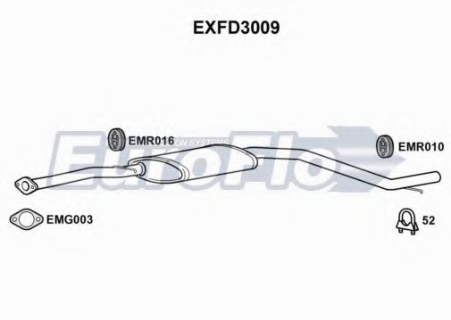 EuroFlo EXFD3009 Средний глушитель выхлопных газов для FORD MONDEO (Форд Мондэо) EuroFlo EXFD3009 Средний глушитель выхлопных газов для FORD MONDEO (Форд Мондэо)