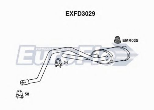 EuroFlo EXFD3029 Средний глушитель выхлопных газов 