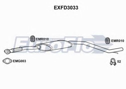 EuroFlo EXFD3033 Средний глушитель выхлопных газов для FORD MONDEO (Форд Мондэо) EuroFlo EXFD3033 Средний глушитель выхлопных газов для FORD MONDEO (Форд Мондэо)
