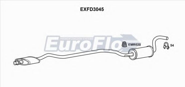 EuroFlo EXFD3045 Средний глушитель выхлопных газов 