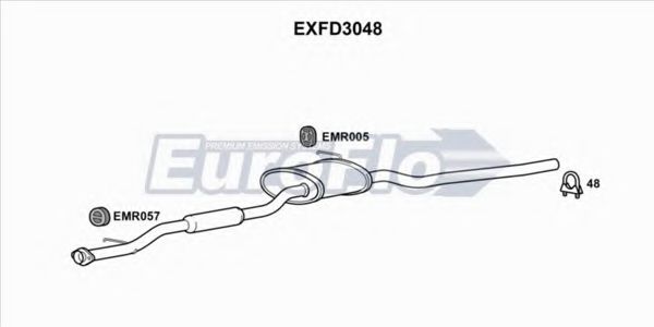 EuroFlo EXFD3048 Средний глушитель выхлопных газов 