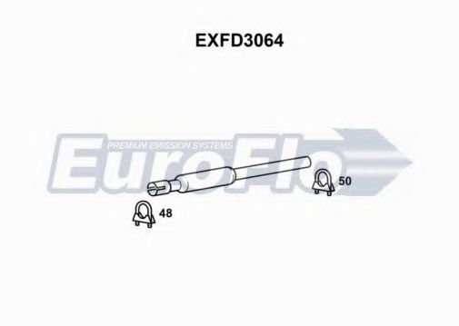 EuroFlo EXFD3064 Средний глушитель выхлопных газов 