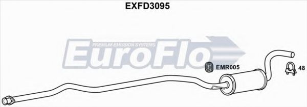 EuroFlo EXFD3095 Средний глушитель выхлопных газов для FORD ESCORT III (Форд Эсcорт 3) EuroFlo EXFD3095 Средний глушитель выхлопных газов для FORD ESCORT III (Форд Эсcорт 3)