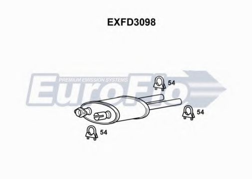 EuroFlo EXFD3098 Средний глушитель выхлопных газов для FORD SCORPIO I (Форд Скорпио 1) EuroFlo EXFD3098 Средний глушитель выхлопных газов для FORD SCORPIO I (Форд Скорпио 1)