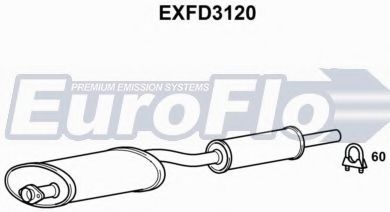 EuroFlo EXFD3120 Средний глушитель выхлопных газов 