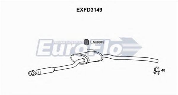 EuroFlo EXFD3149 Средний глушитель выхлопных газов 