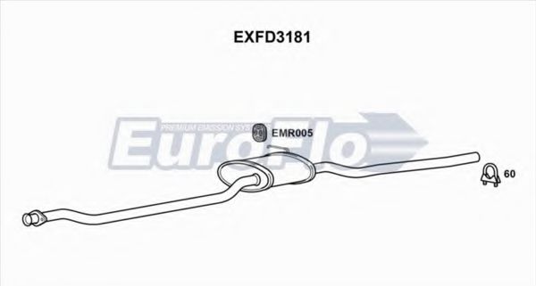 EuroFlo EXFD3181 Средний глушитель выхлопных газов 